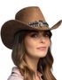 Brun Cowboyhatt med Snöre och Emblem