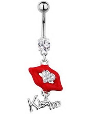 Kiss Me Lips - Navelpiercing - Röd