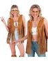 Lang Frynsete Hippie Kostymevest til Dame - Small/Medium
