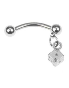 Hanging Dice - 1,2 x 9 mm Ögonbrynspiercing