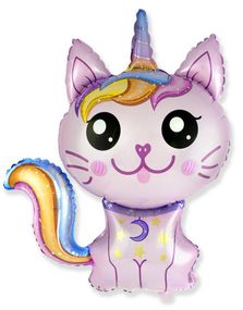 Katt-Enhörning Folieballong 88x73 cm