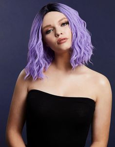Cara Deluxe Wig - Kan Styles! -  Kort Lilla Parykk