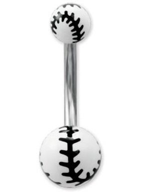 Tuff Navelpiercing med Baseball Kulor