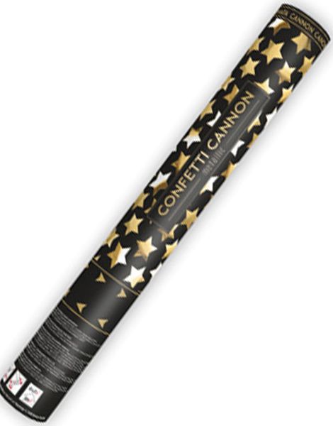 Guldfärgade Stjärnor - Konfettikanon 40 cm