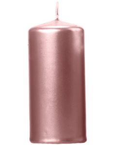 Metalliskt Rose Guldfärgade Blockljus 12x6 cm