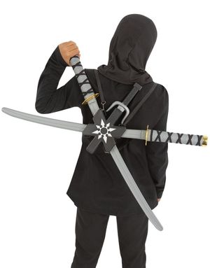 Ninja Ryggsekk med 2 stk Sverd og 2 stk Sai
