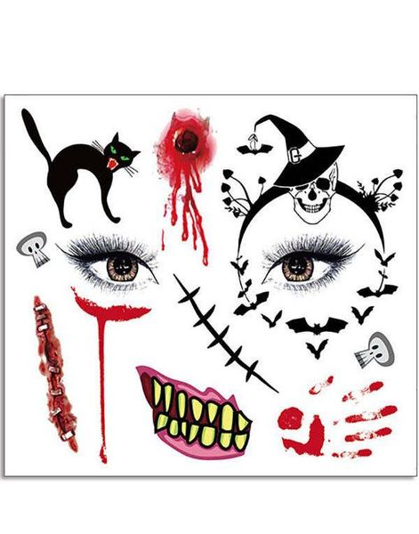 Ark med Olika Halloween Tatueringar (Fejk Tatuering)