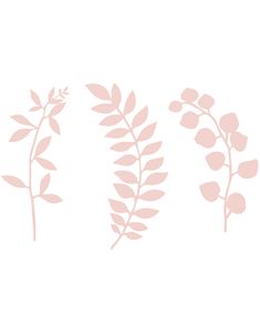 9 stk Puderrosa DIY Grenar med Blad 17 cm
