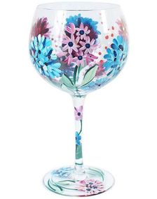 Håndmalt Lynsey Johnstone Hydrangea - Gin Glass 