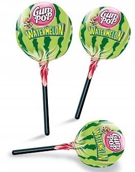 1 st Gumpop Klubba med Sur Vattenmelonsmak och Tuggiskärna