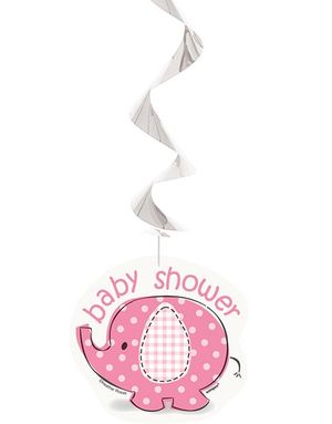 3 st Hängande Dekorationer 65 cm - Babyshower Pink Elephant