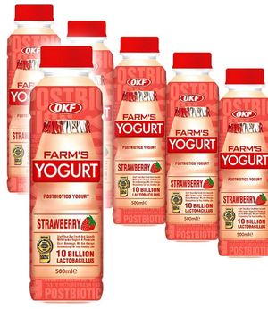 20 st OKF Farm's Yoghurt Jordgubb - Dryckesyoghurt Med Jordgubbssmak - Helt Fall 20x350 ml (Korea)