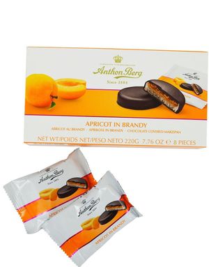 Anthon Berg Aprikos i Brandy - Chokladtäckt marsipan och aprikos 220 gram