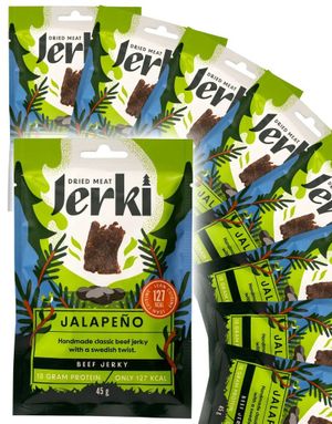 20 stk Jerki Spicy Jalapeno Beef Jerky - Hel Eske 900 gram