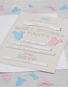 10 stk Inbjudningskort - Babyshower - Baby Girl or Baby Boy