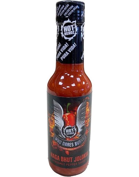 Who Dares Burns! Crushed Naga Hotsauce - Kjempesterk Habanero og Ghost Pepper Chilisaus 148 ml