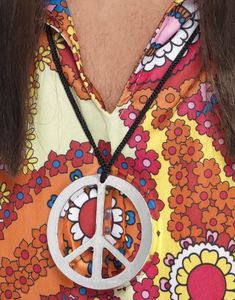 Silverfärgat Hippie Peace Kostymsmycke
