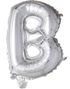 JUMBO Silverfärgade Bokstavsballonger A-Z - 102 cm