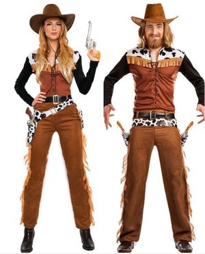 Pardräkt – Brunt Cowboymaskeraddräkt