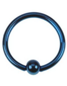 Metallic Blå Ball Closure Ring Piercing
