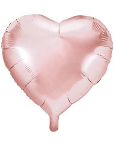 Hjärtformad Roseguldfärgad Folieballong 45 cm