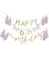 Happy Birthday - Prinsesse Bursdagsbanner med Justerbart Årstall og Bokstaver 1,5 m - Princess Party