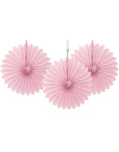 3 st Mini Ljusrosa Pappersdekorationer 15 cm