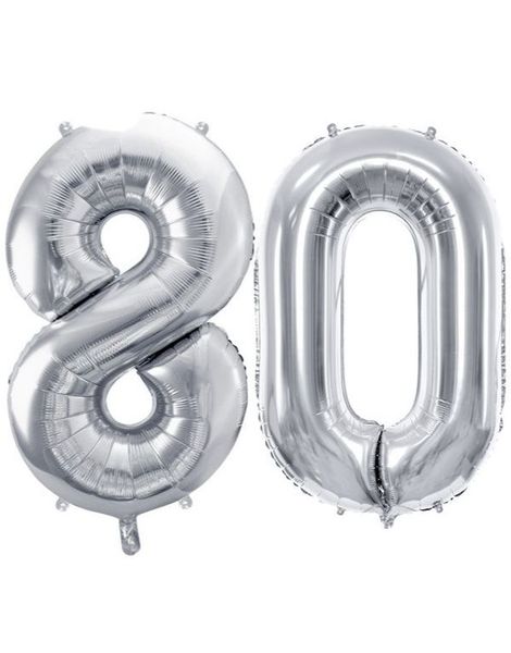 80 års ballonger - 35 cm silver