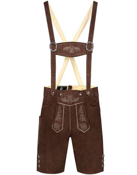 Brun konstläder Lederhosen för män