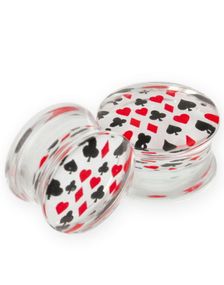 Game Of Card - Genomskinlig Piercing Plugg