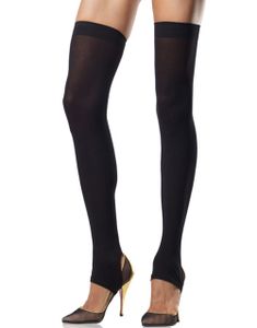 Stirrup Stockings - Svarta Strumpor med Kant under Foten