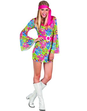 Flower Power Lady - Hippiekostym Till Dam