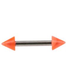Rak Ögonbrynspiercing med UV Orange Spike Kulor - 1.2 x 8 mm