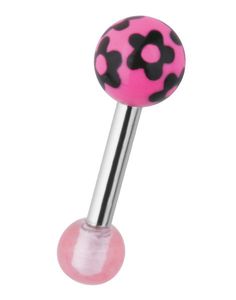 Tragus/Helix with Blossom - Rosa/Svart
