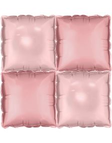 4 stk Tosidig Rosa Firkantet Folie Ballong for Backdrop/Bakgrunn
