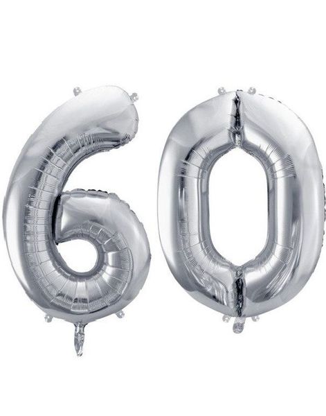 60 års ballonger - 35 cm silver
