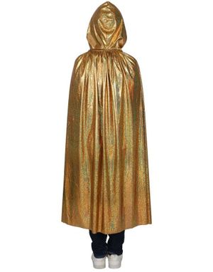 Gull Metallisk Kappe med Hette