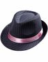 Svart Fedora med Rosa Band och Ränder