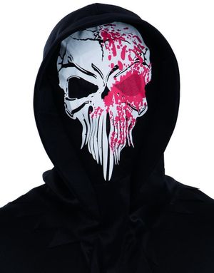 Svart Maske med Hette - Blodig Reaper