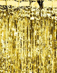 Metallisk Guldfärgad Partygardin/Glittergardin 200x100 cm
