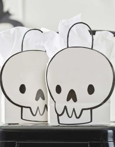 6 stk Hodeskalleformet Godteposer - Boo! Party