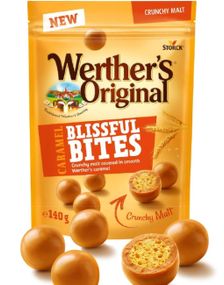 Werthers Original Caramel Blissful Bites Crunchy - Kjekskuler Dekket i Karamell 140 gram