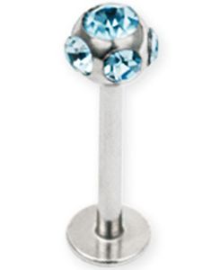 Diamond Ball Labret - Ljus Blå