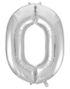 JUMBO Silverfärgade Sifferballonger 0-9 - 86 cm
