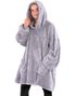 Snug Rug Sherpa Fleece Oversized hoodie-pläterad i vacker lila-grå färg