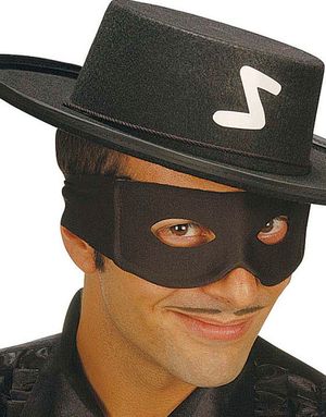 Svart Zorro Inspirerad Ögonmask med Knytning