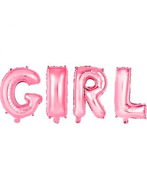 GIRL - 4 stk Ljusrosa Folieballonger 41 cm