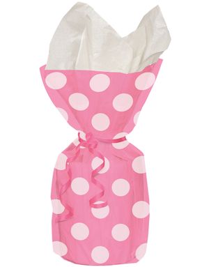 20 st Rosa Polka Dot Godispåsar med Vita Prickar