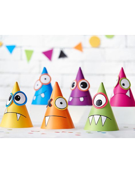 6 stk Partyhattar - Monsterfest