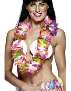 Hawaii Krans - Grön/Lila/Orange/Rosa/Gult